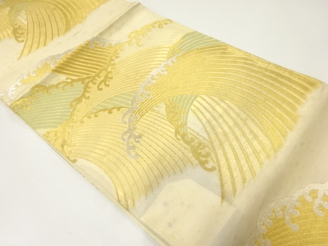 アンティーク　荒波模様織出し袋帯（材料）